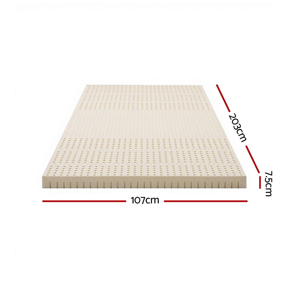 Giselle Bedding Latex Mattress Topper 7.5cm King Single