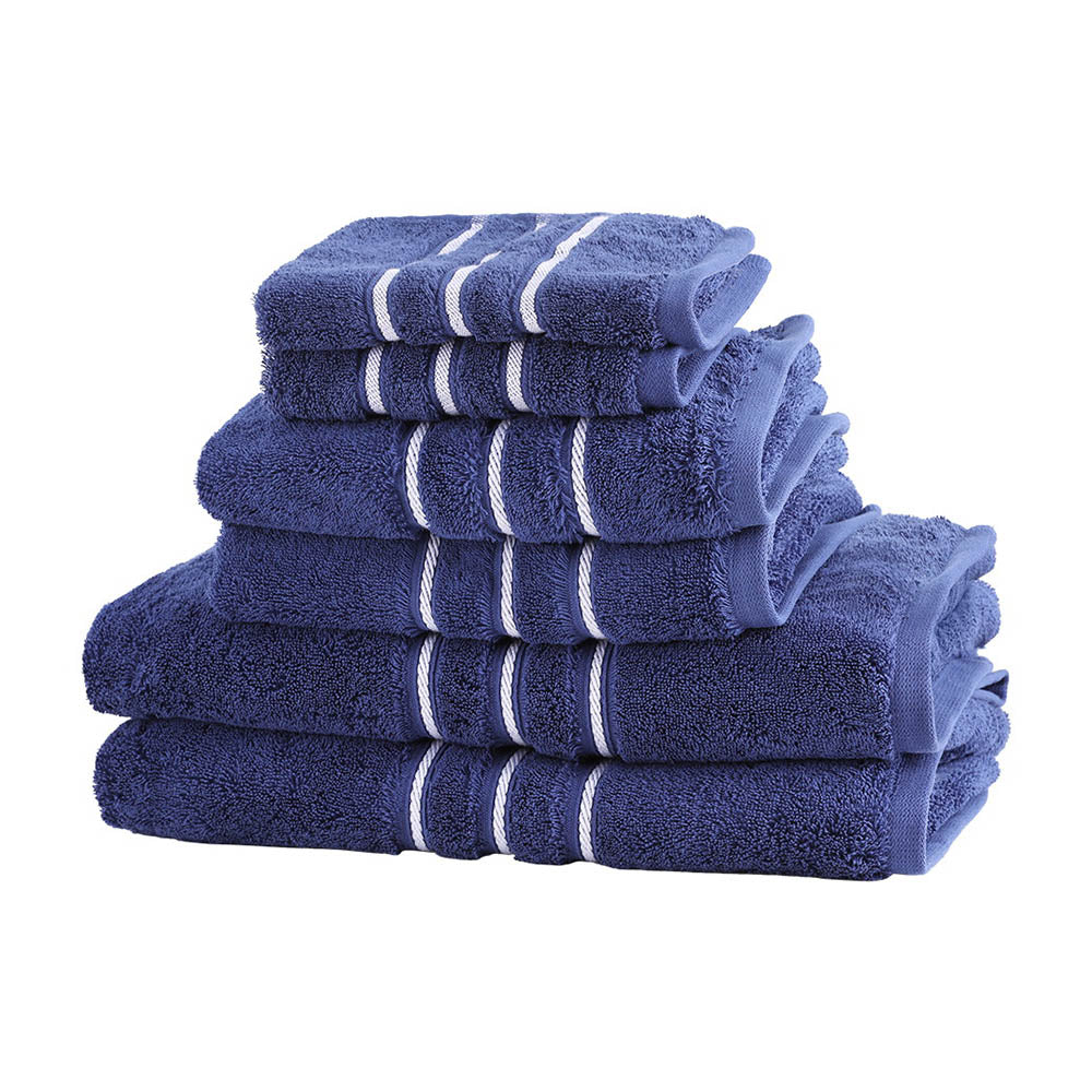 6 Pack Bath Towels Set Cotton Towel Navy 3