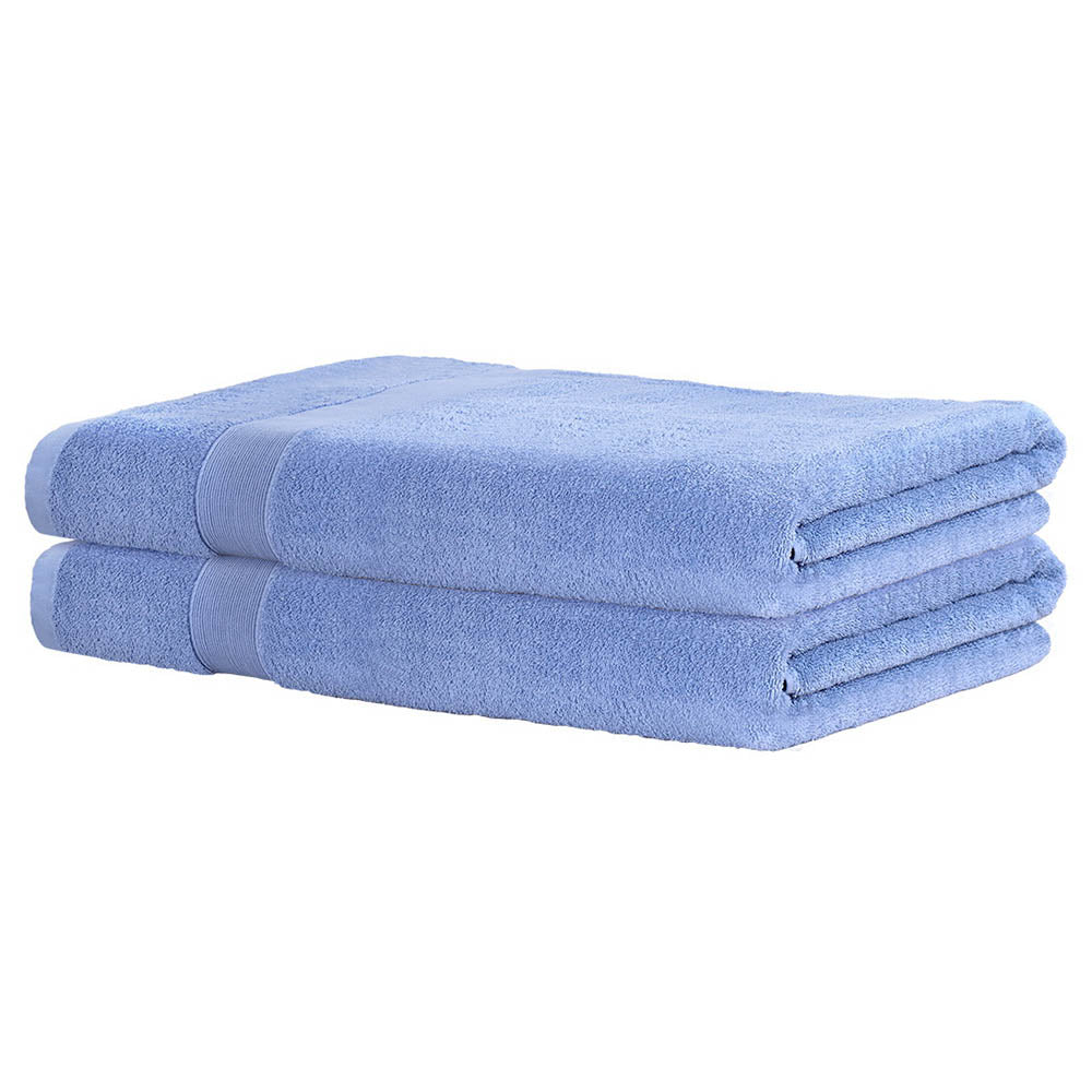 2 Pack Bath Sheets Set Cotton Extra Large Towel Blue 3
