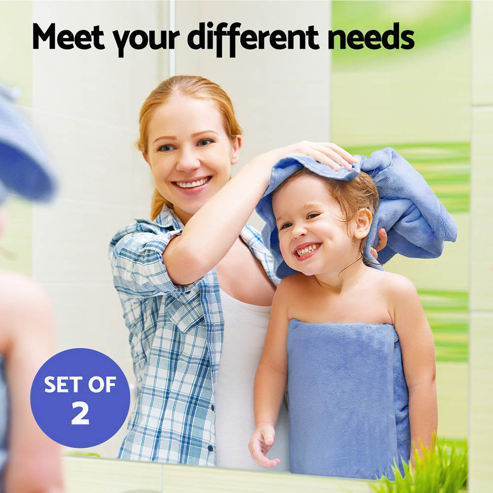 2 Pack Bath Sheets Set Cotton Extra Large Towel Blue 4