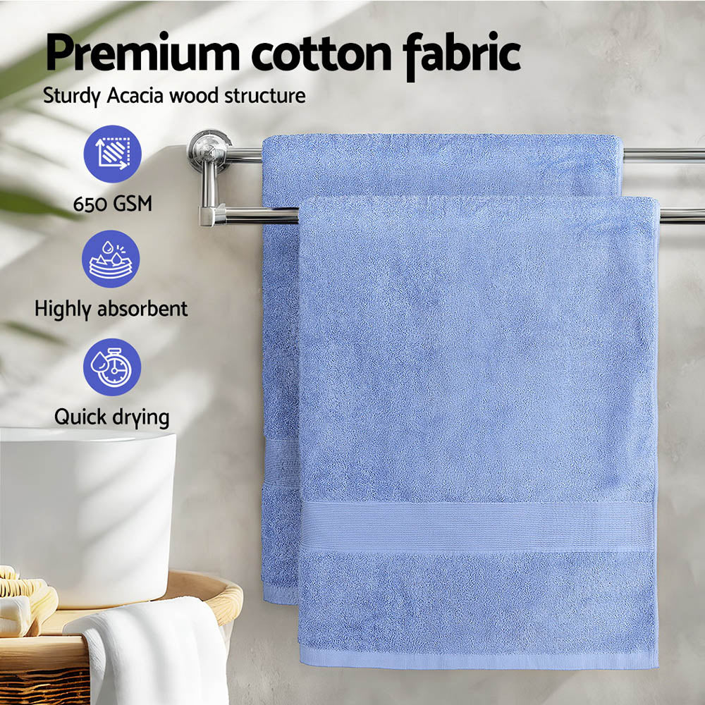 2 Pack Bath Sheets Set Cotton Extra Large Towel Blue 5
