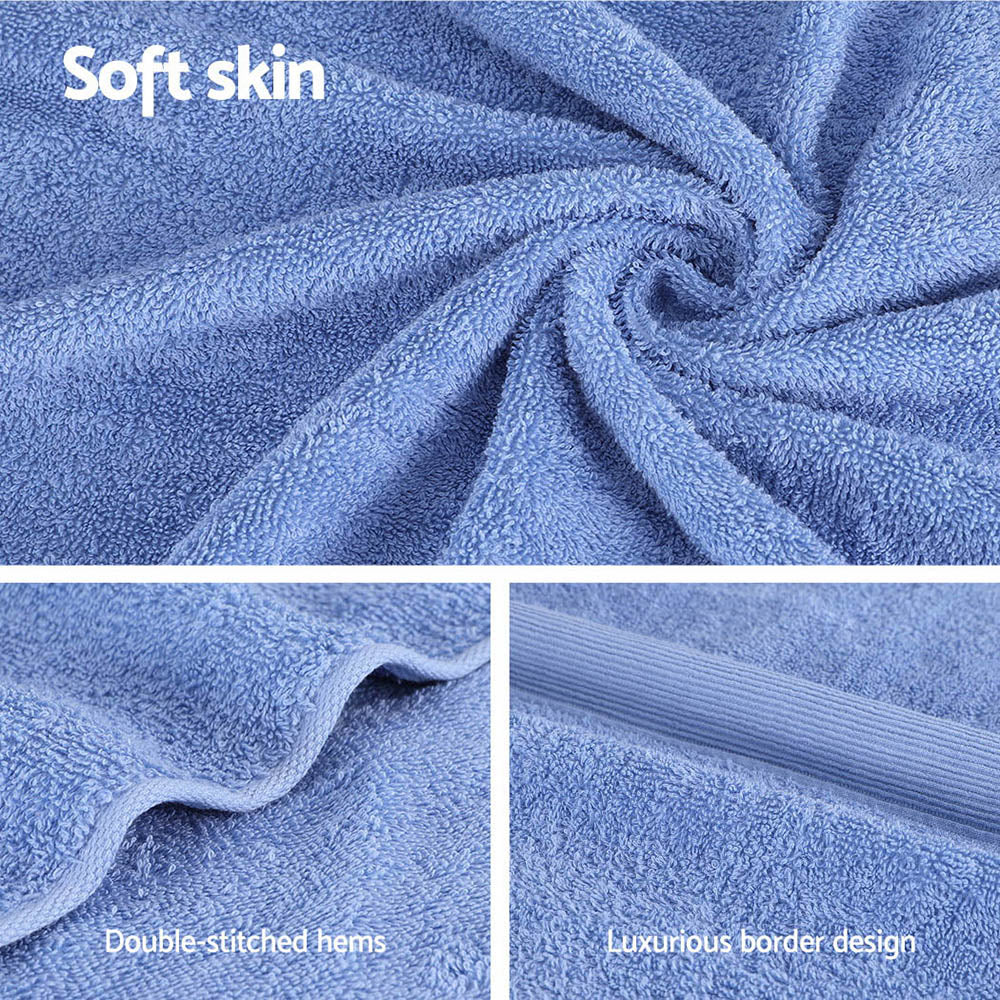 2 Pack Bath Sheets Set Cotton Extra Large Towel Blue 6
