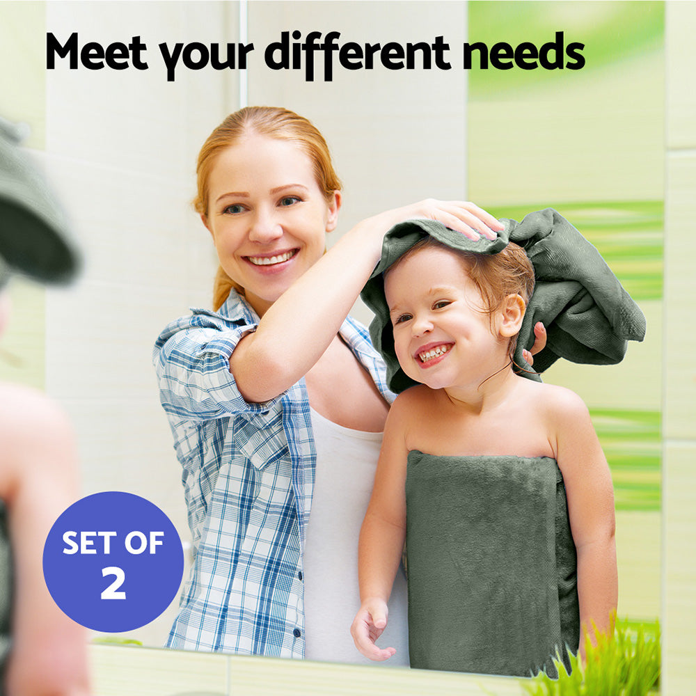 2 Pack Bath Sheets Set Cotton Extra Large Towel Green 4