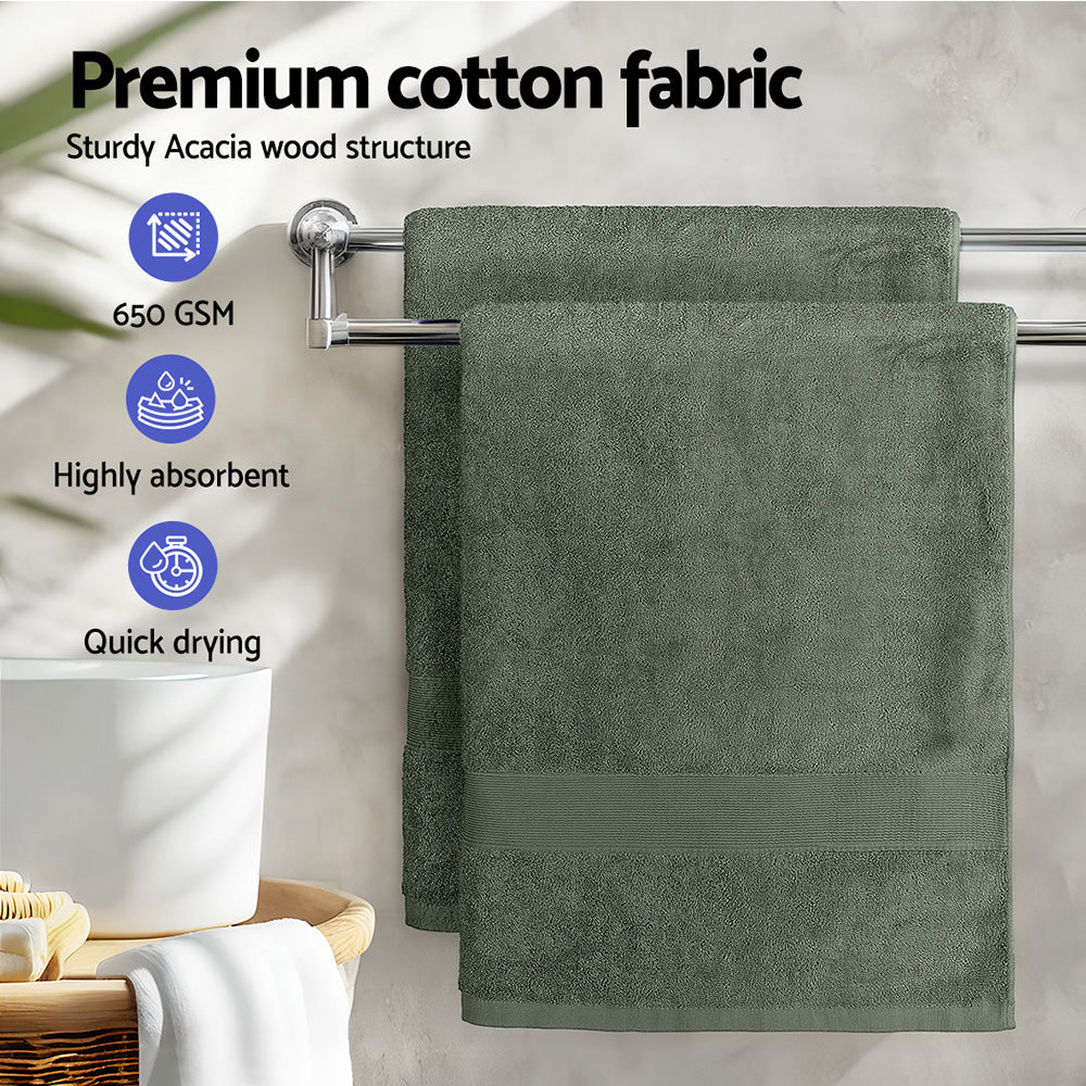 2 Pack Bath Sheets Set Cotton Extra Large Towel Green 5