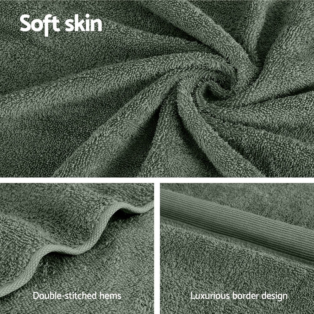 2 Pack Bath Sheets Set Cotton Extra Large Towel Green 6