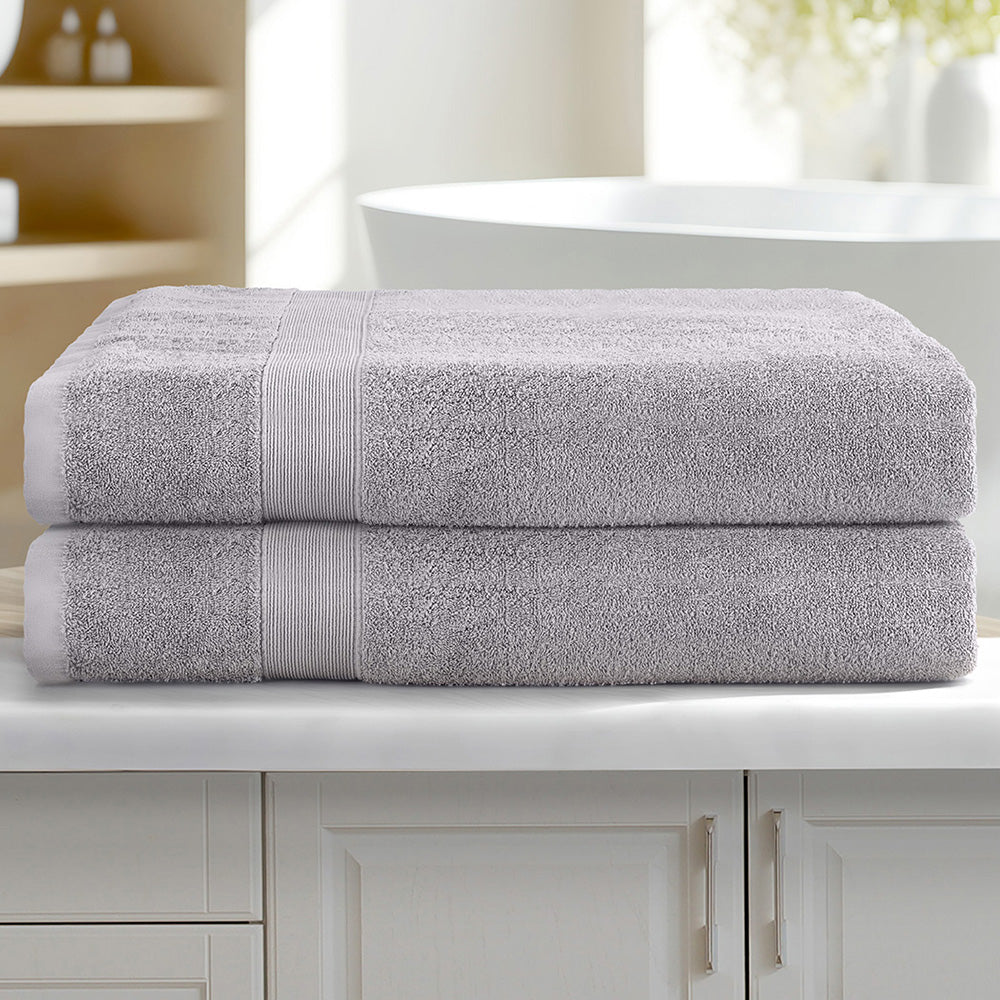 2 Pack Bath Sheets Set Cotton Extra Large Towel Grey 7