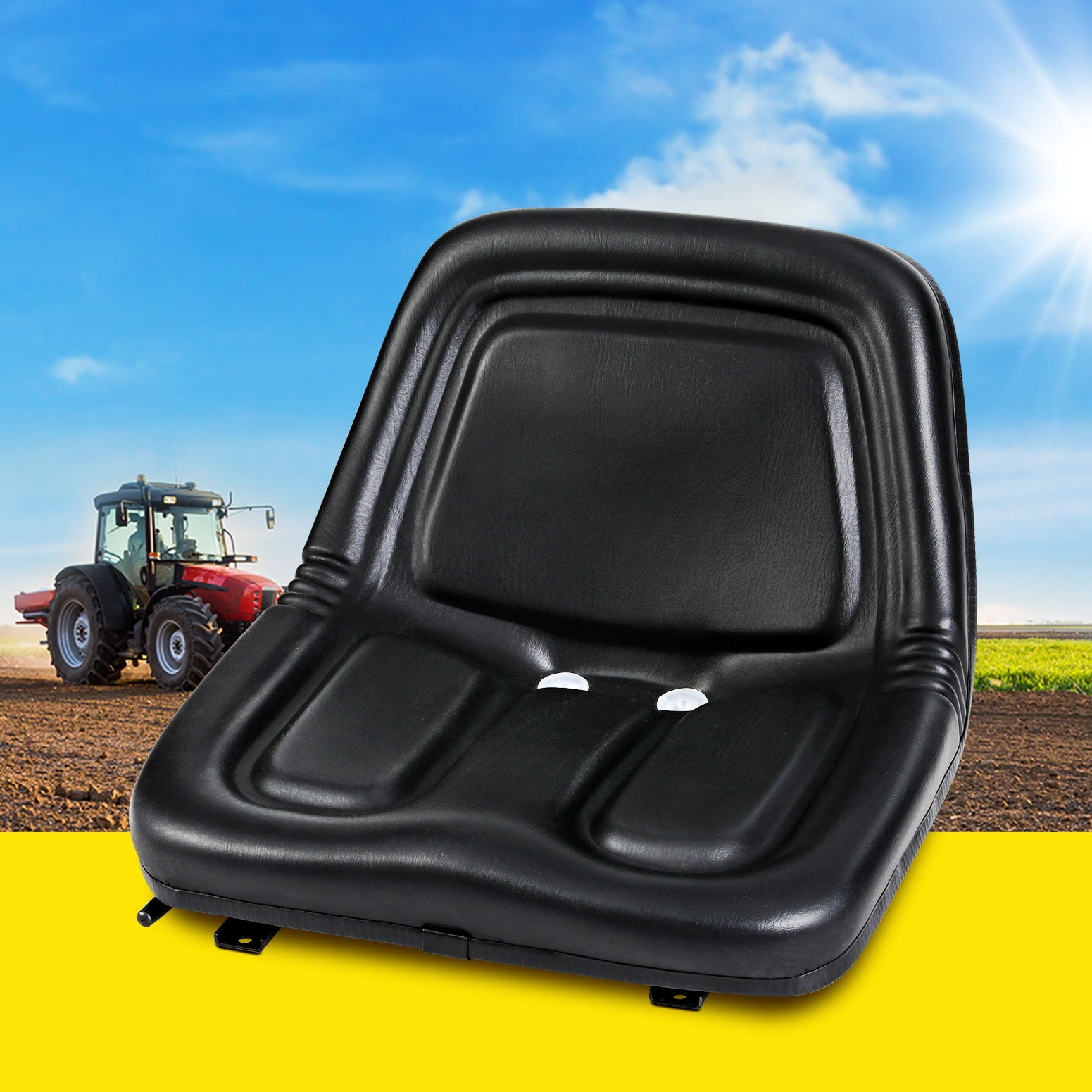 Giantz Tractor Seat Forklift Excavator Universal Backrest Truck Chair PU Leather 7