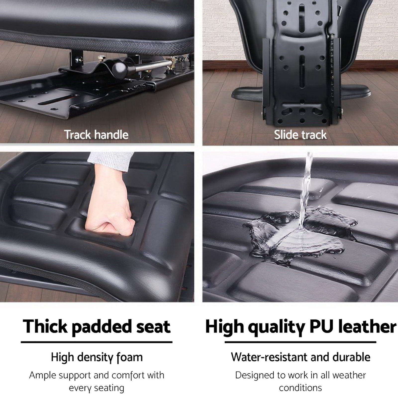 Giantz Tractor Seat Forklift Excavator Truck Universal Replacement PU Chair 6