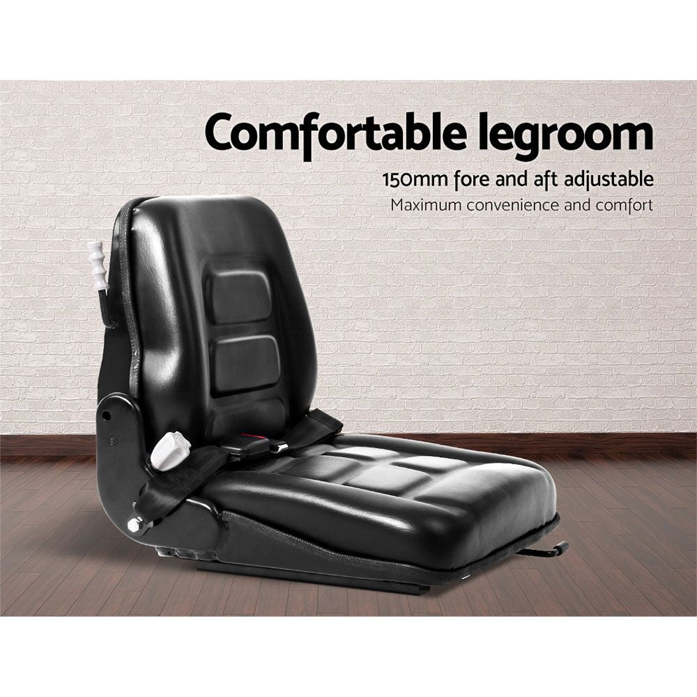 Giantz Tractor Seat Forklift Excavator Universal Backrest Truck PU Chair 4