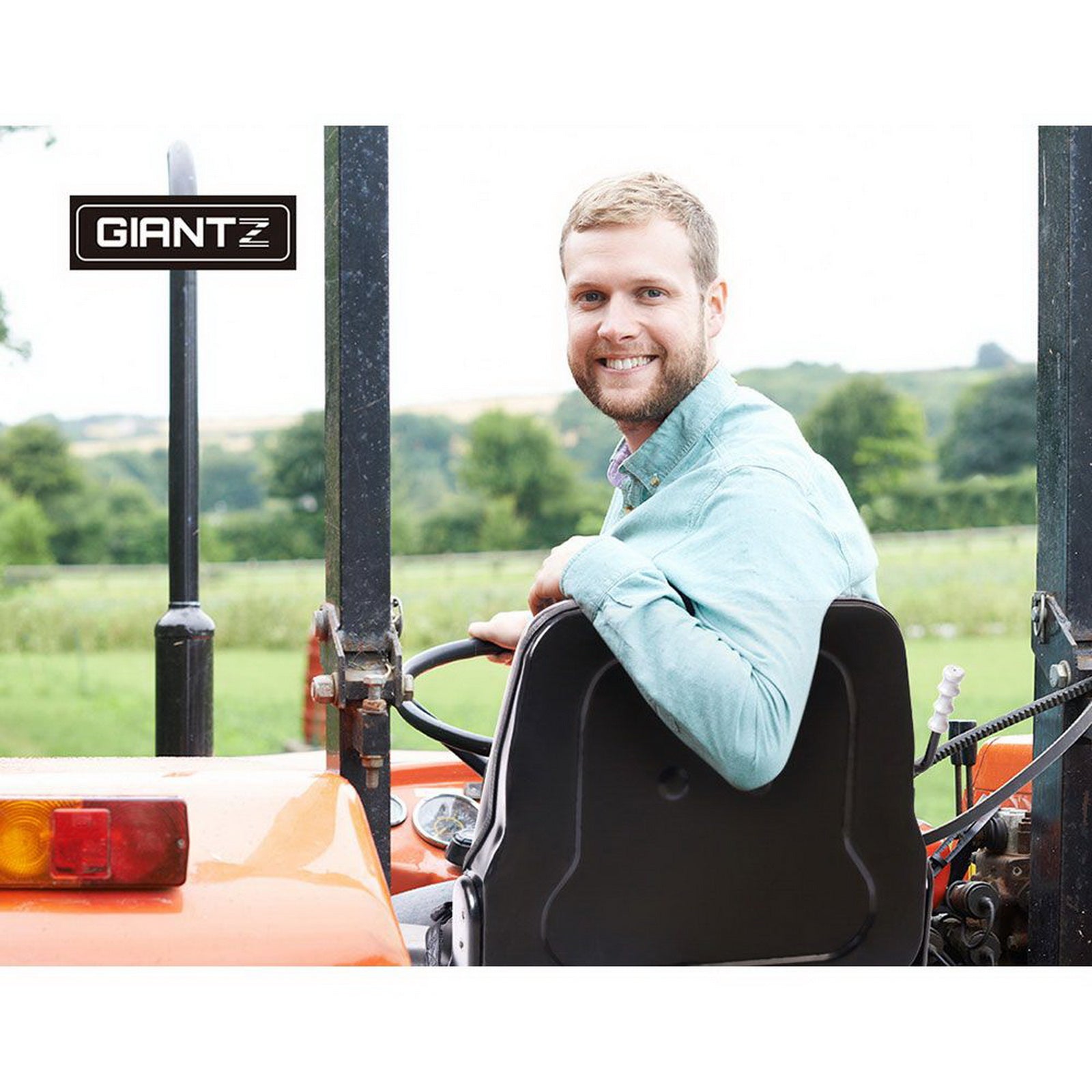 Giantz Tractor Seat Forklift Excavator Universal Backrest Truck PU Chair 6