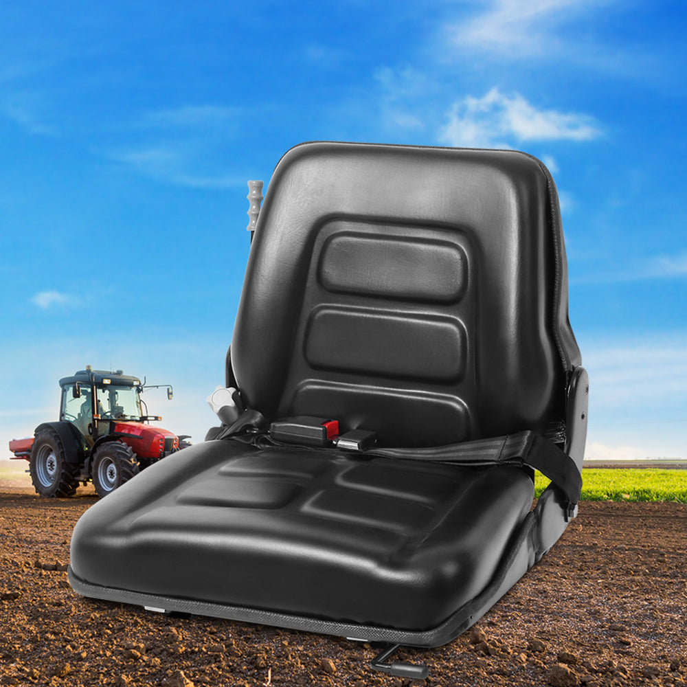 Giantz Tractor Seat Forklift Excavator Universal Backrest Truck PU Chair 8