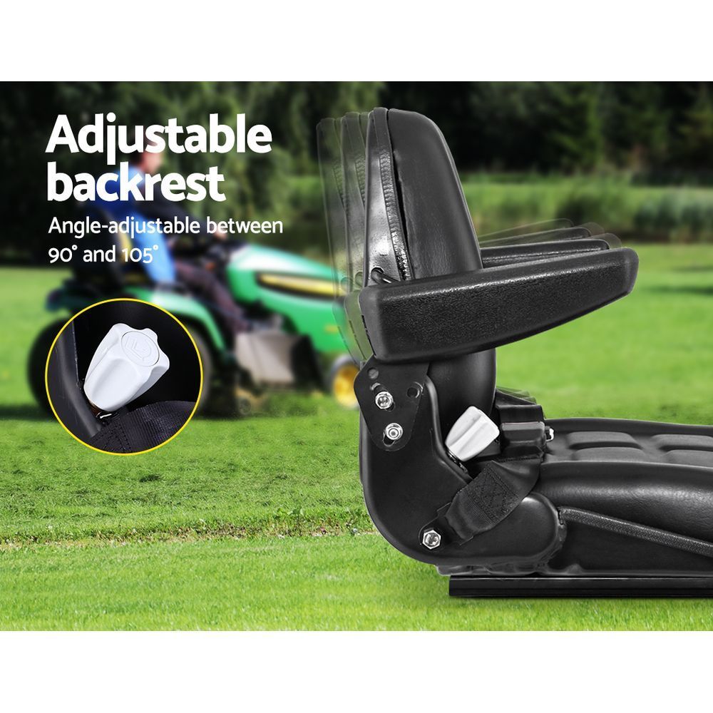 Giantz Tractor Seat Forklift Excavator Universal Suspension Armrest Truck Chair 3