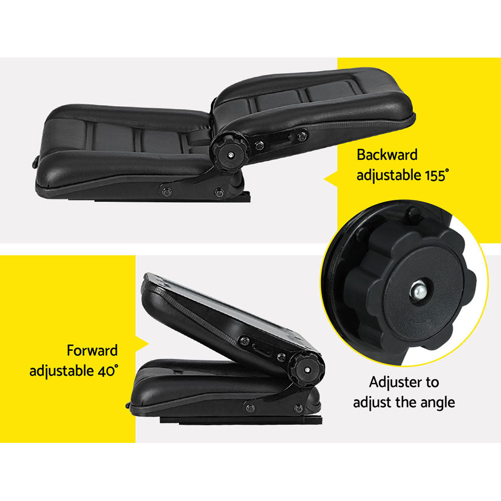 Giantz Tractor Seat Forklift Excavator Truck Backrest Chair Adjustable Universal 6