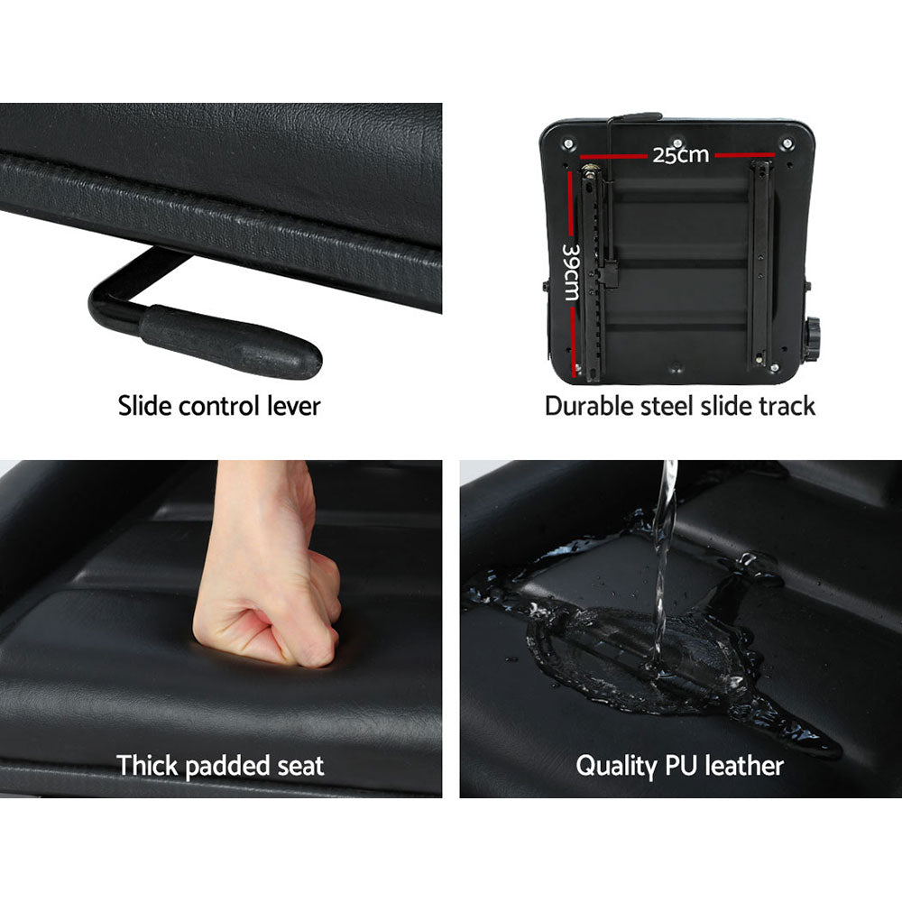 Giantz Tractor Seat Forklift Excavator Truck Backrest Chair Adjustable Universal 7