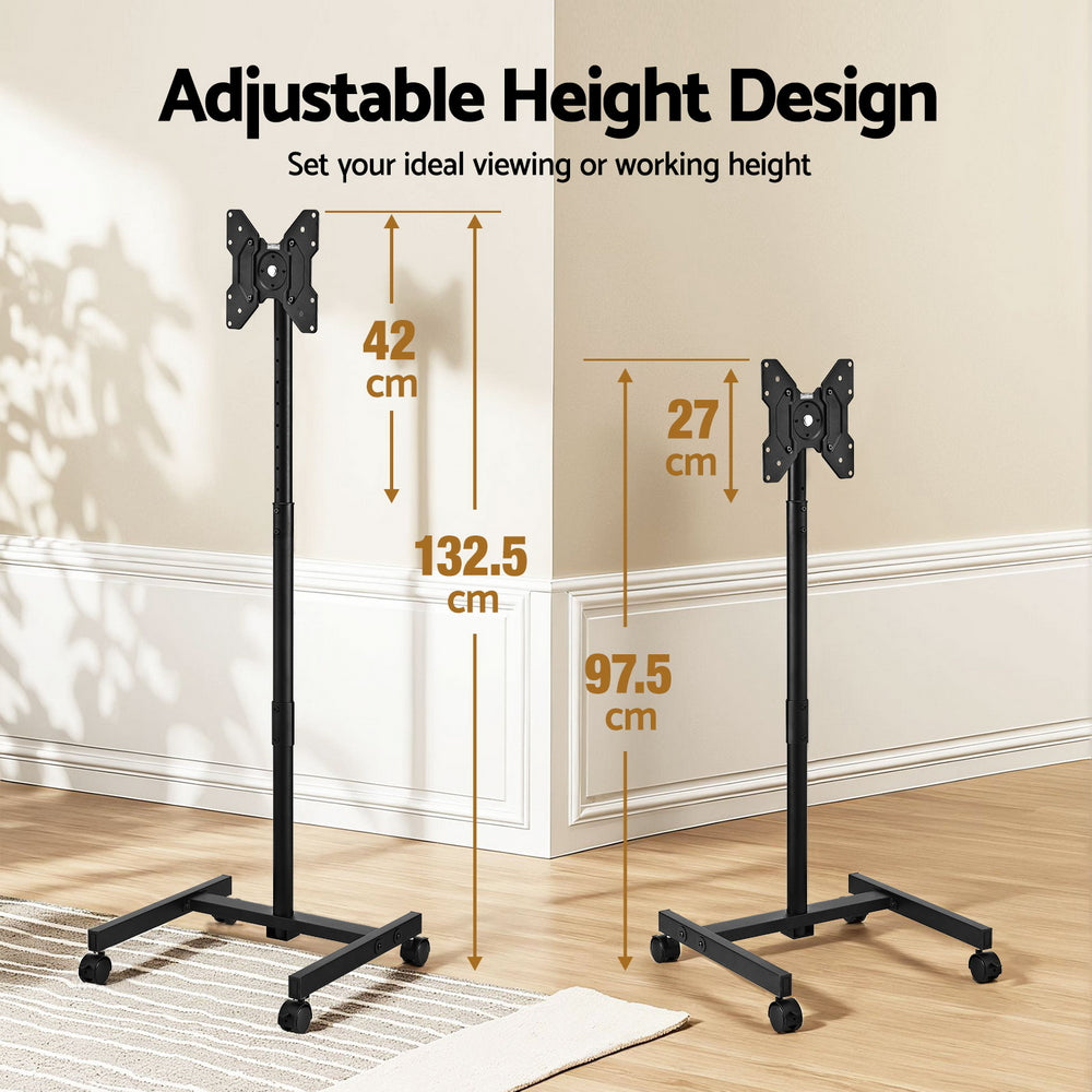 Artiss TV Stand 13-50" Universal Mobile Adjustable Height TV Stand with Wheels 7