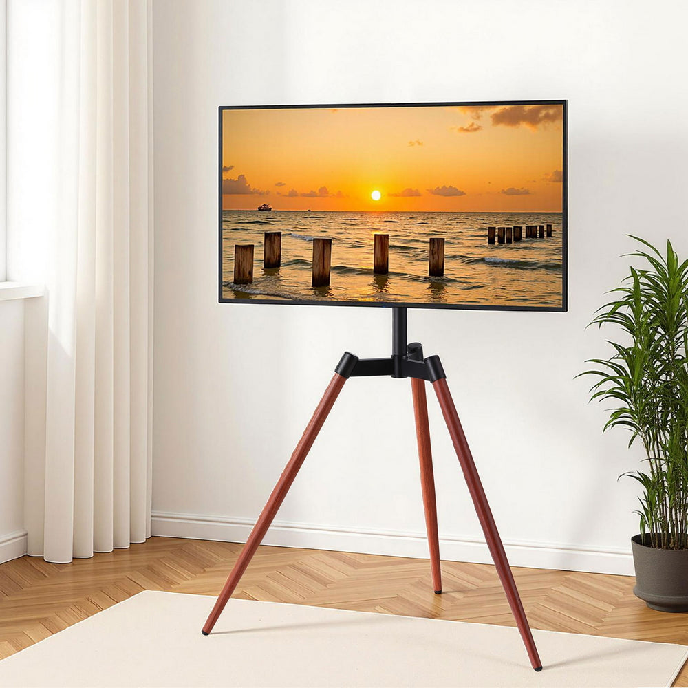 Artiss TV Stand 32-65 inch LED LCD Screen Wooden Tripod Easel Height Adjustable 8