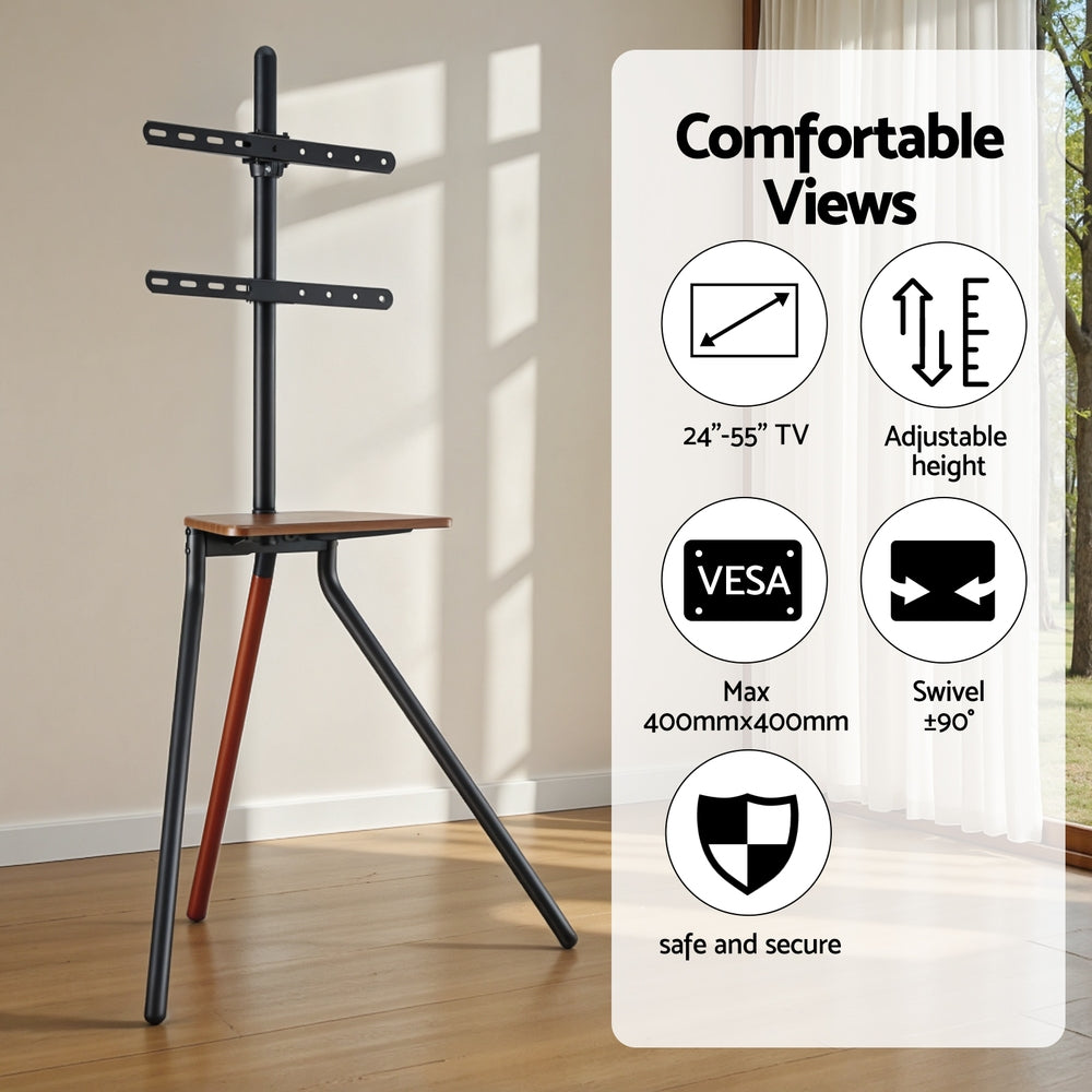 Artiss TV Stand Wooden Tray 24-55" Swivel Height Adjustable 5