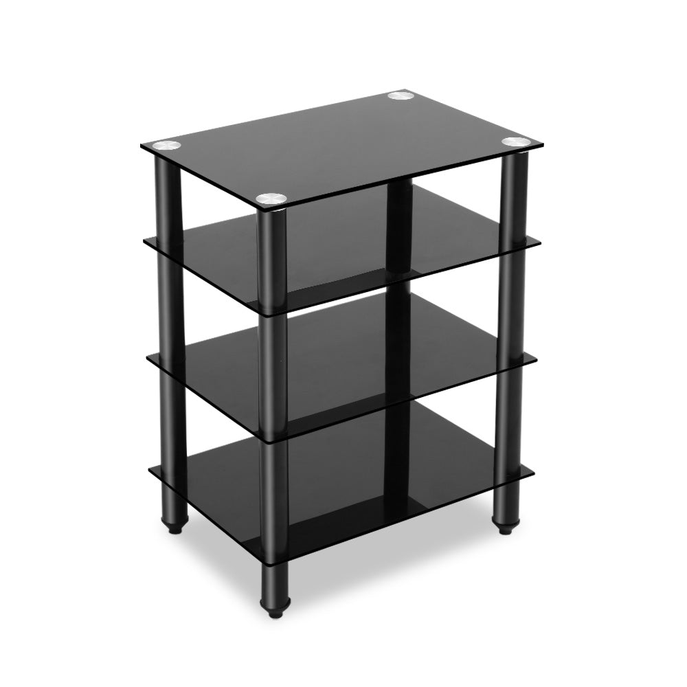 Artiss TV Stand 4 Tiers Storage Shelf Rack Tempered Glass Entertainment Unit 3