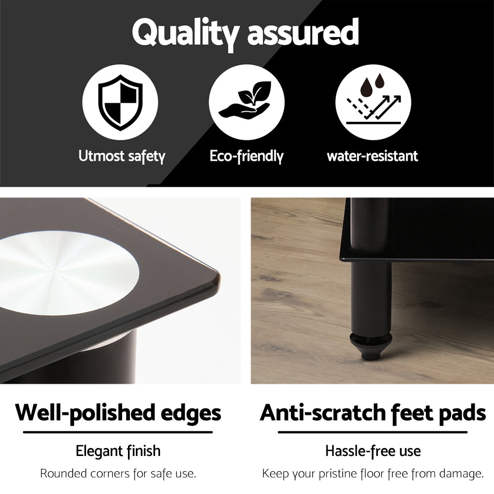 Artiss TV Stand 4 Tiers Storage Shelf Rack Tempered Glass Entertainment Unit 5