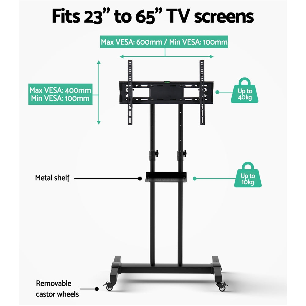 Artiss Mobile TV Stand for 23"-65" TVs Mount Bracket Portable Solid Trolley Cart 7