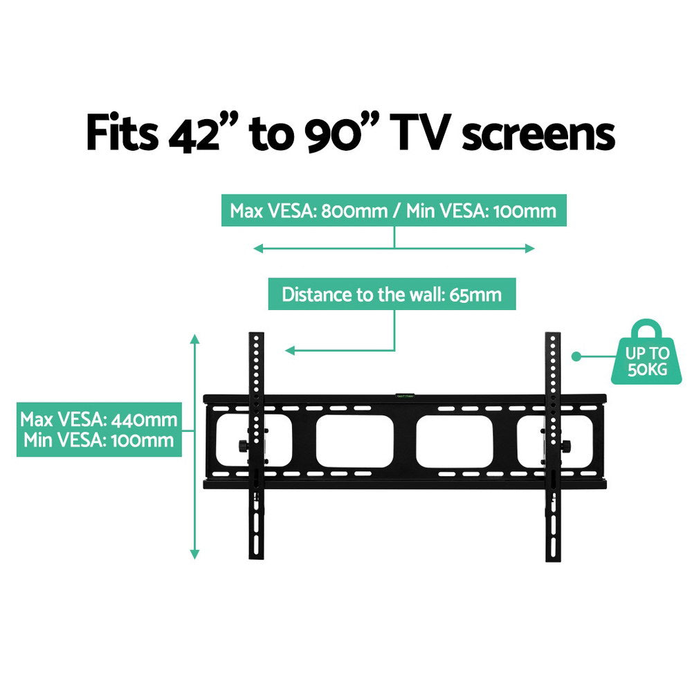 Artiss TV Wall Mount Bracket for 42"-90" LED LCD TVs Tilt Slim Flat Low Profile 6