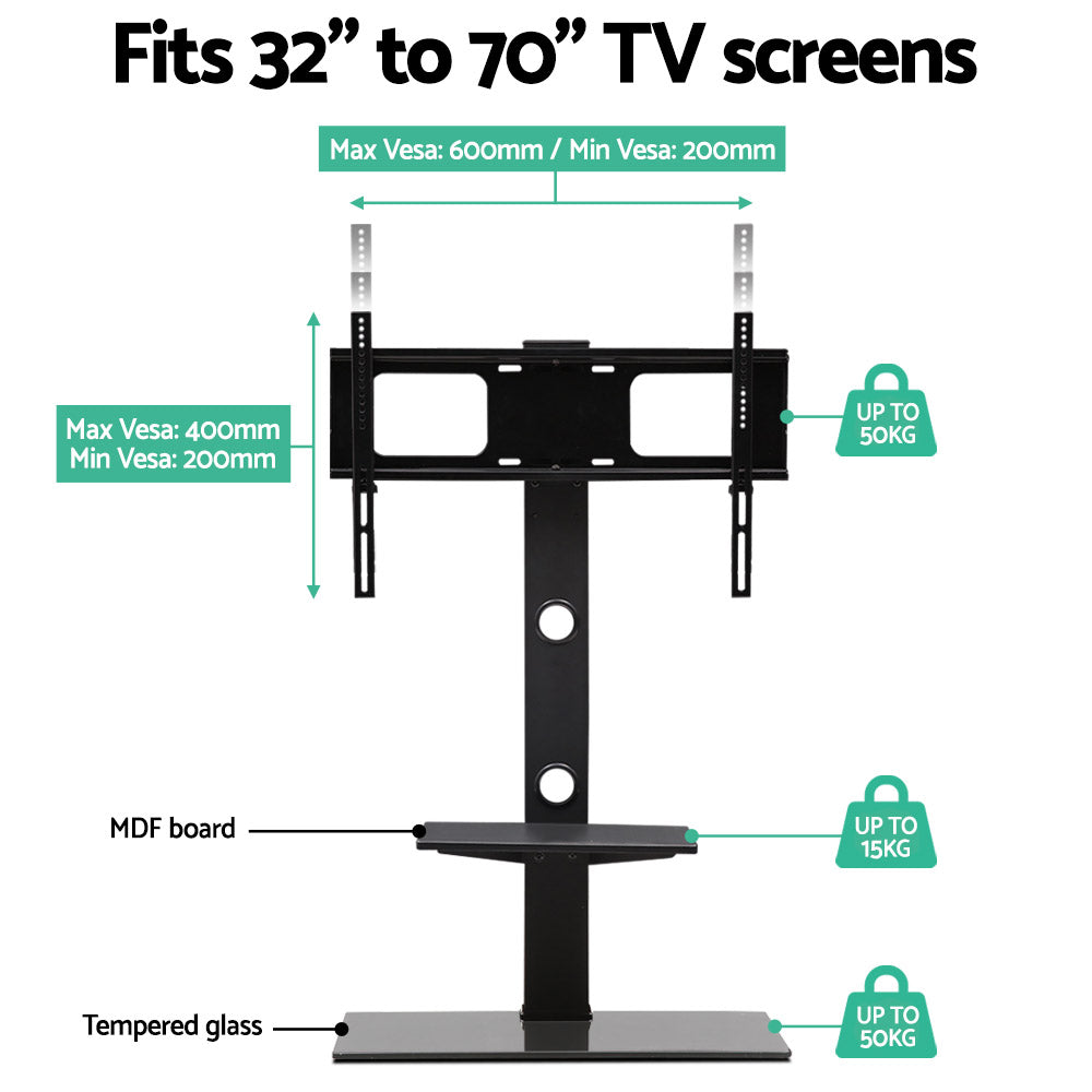 Artiss TV Stand Mount Bracket for 32"-70" LED LCD 2 Tiers Storage Floor Shelf 6