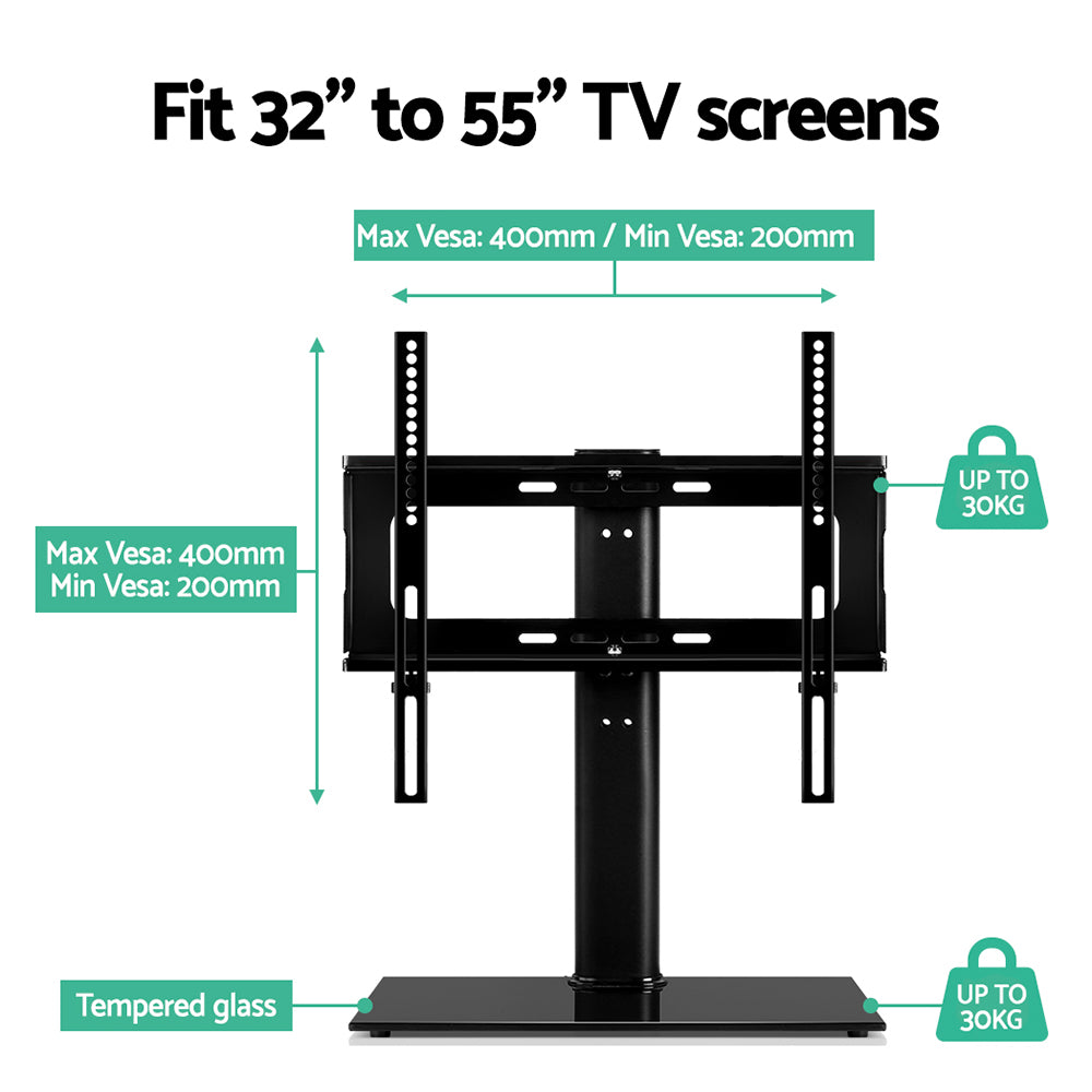 Artiss TV Stand Mount Bracket for 32"-55" LED LCD Swivel Tabletop Desktop Plasma 8