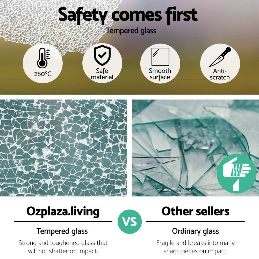 Artiss Monitor Stand Riser with Height Adjustable Computer Laptop Printer Screen Glass Display Shelf 5