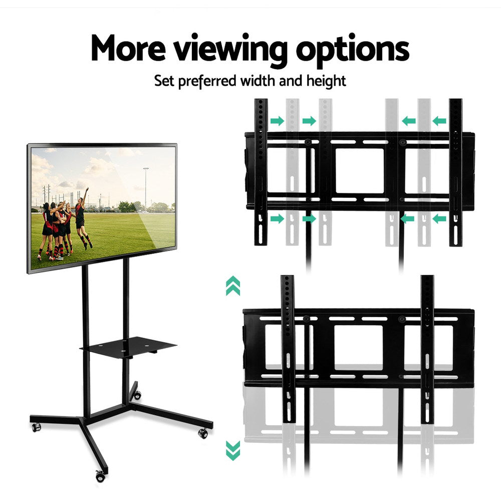 Artiss Mobile TV Stand for 32"-65" TVs Mount Bracket Portable Shelf Trolley Cart 7