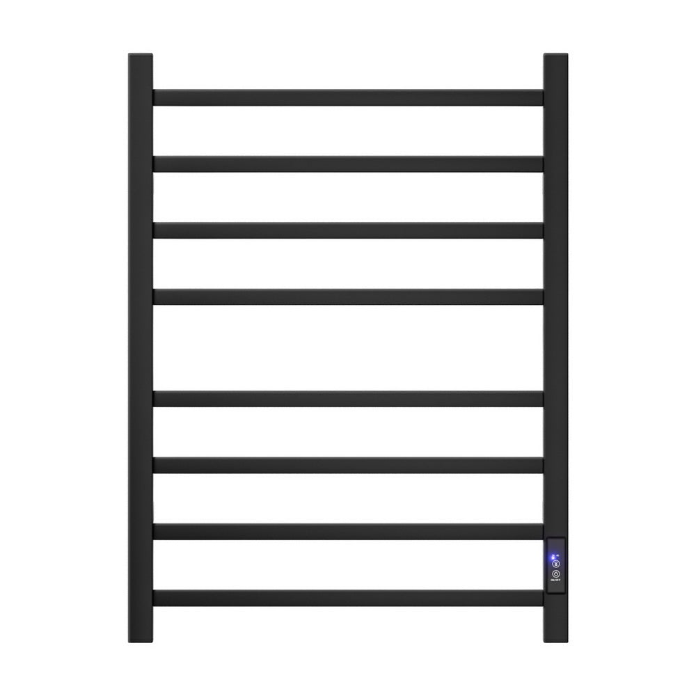 Devanti Heated Towel Rail 8 Square Bars with Timer Electric Heater Warmer Rack 3