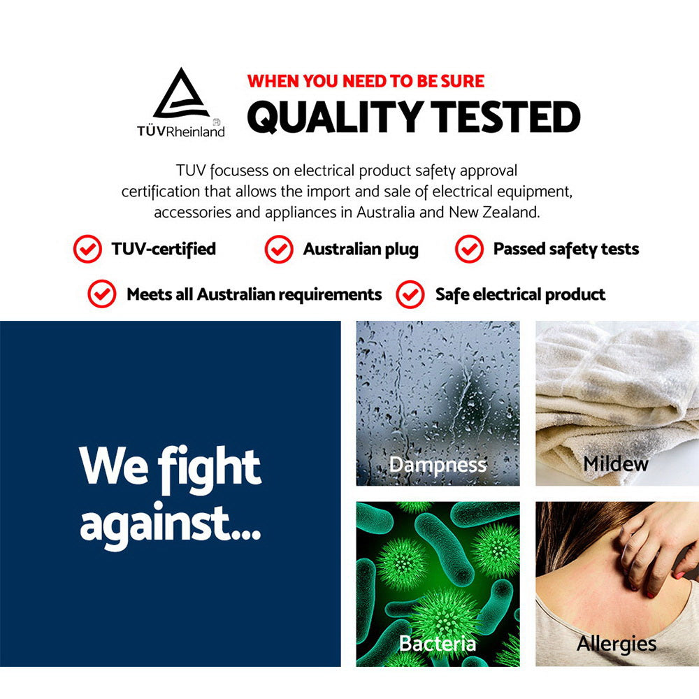 Devanti Electric Heated Towel Rail Rack 10 Bars Freestanding Clothes Dry Warmer 4