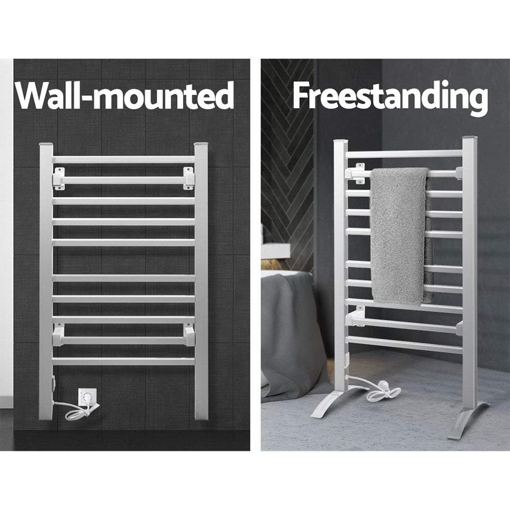 Devanti Electric Heated Towel Rail Rack 10 Bars Freestanding Clothes Dry Warmer 5