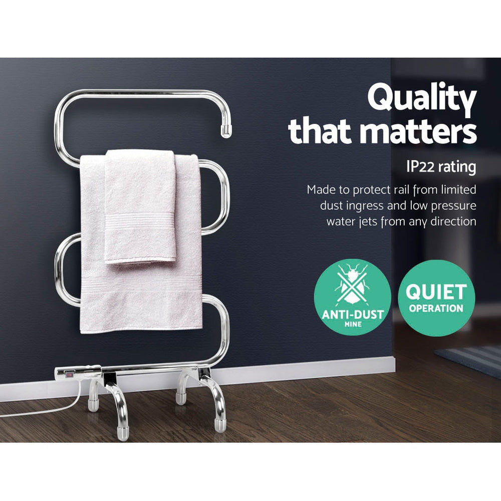Devanti Electric Heated Towel Rail Rack 5 Bars Freestanding Clothes Dry Warmer 4