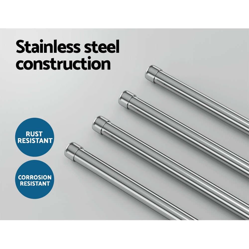 Towel Rail Rack Holder 4 Bars Wall Mounted Stainless Steel Swivel Hanging Hook 4