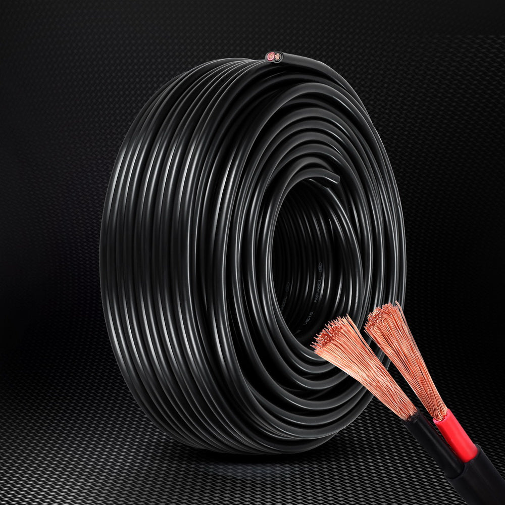 Giantz 8B&S 30M Twin Core Wire Electrical Cable Extension Car 450V 2 Sheath 6