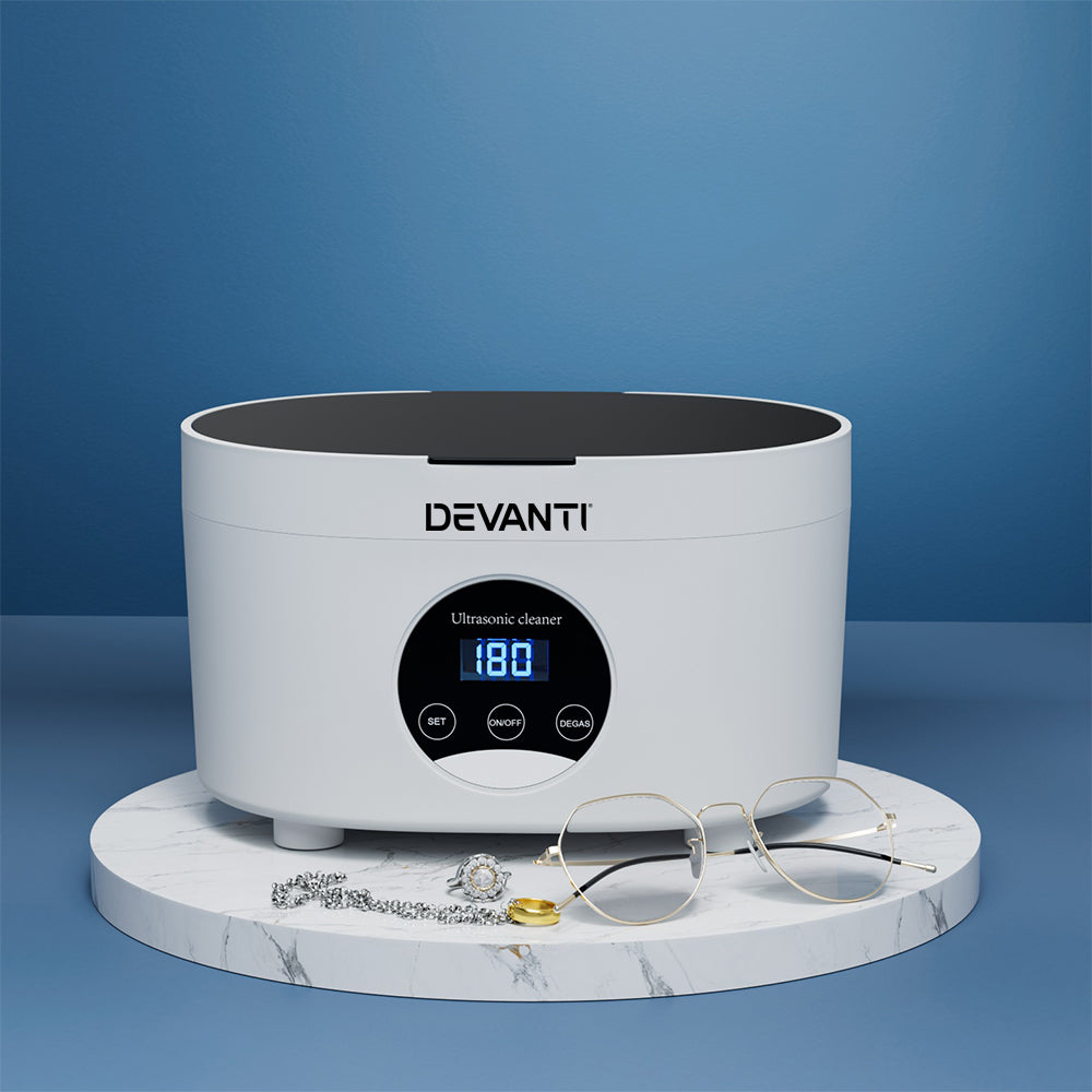Devanti 600ml Ultrasonic Cleaner Timer Jewellery Glasses Cleaning Machine Degas 4
