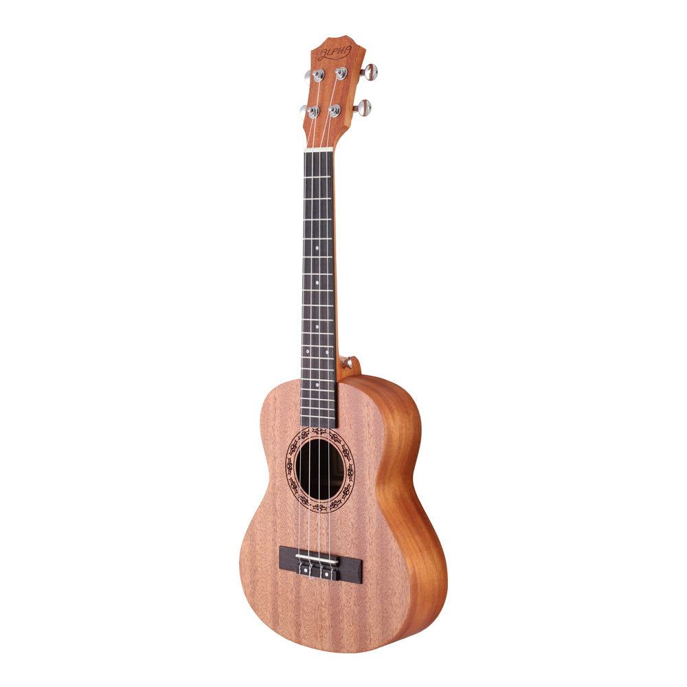 Alpha 23" Ukulele Natural Mahogany Concert Beginner Gift w/ Carry Bag 3