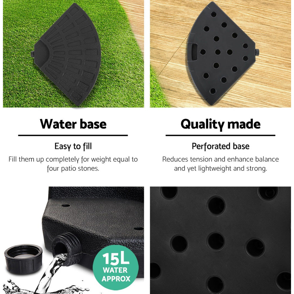 Instahut 3m Outdoor Umbrella w/Base Cantilever Beach Garden Patio Black 5