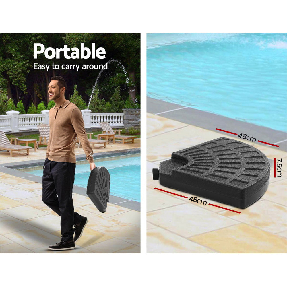 Instahut 3m Outdoor Umbrella w/Base Cantilever Beach Garden Patio Black 6