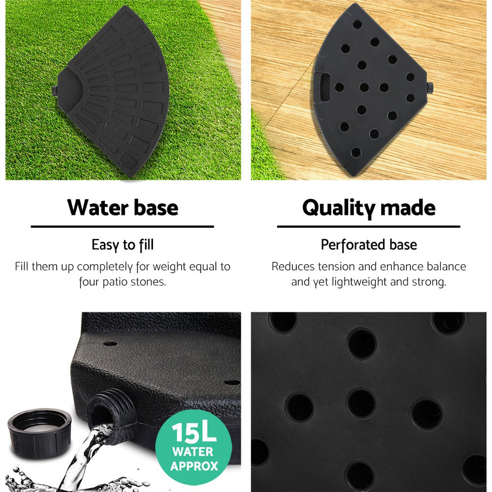 Instahut 3m Outdoor Umbrella w/Base Cantilever Beach Garden Patio Charcoal 5