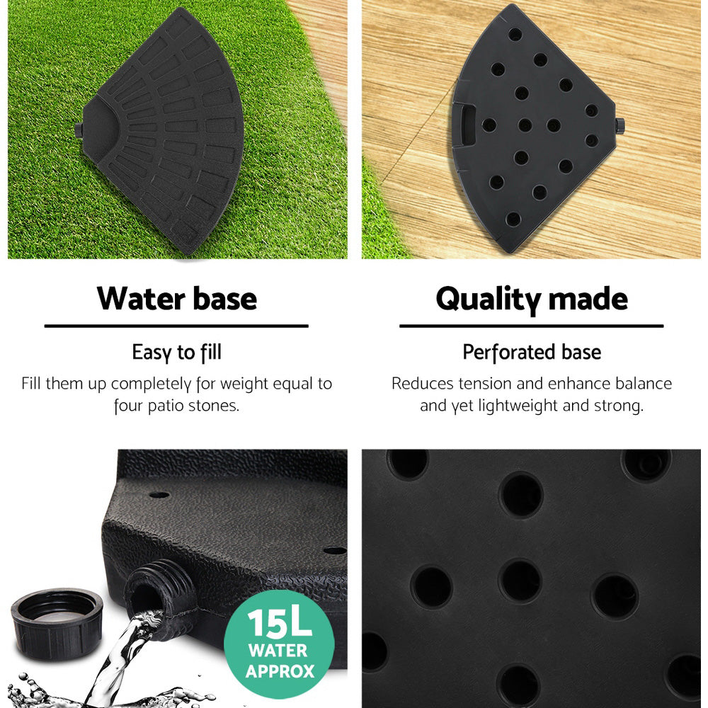 Instahut 3m Outdoor Umbrella w/Base Cantilever Beach Garden Patio Grey 5