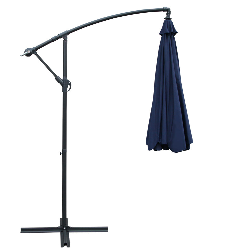 Instahut 3m Outdoor Umbrella Cantilever Garden Beach Patio Navy 3