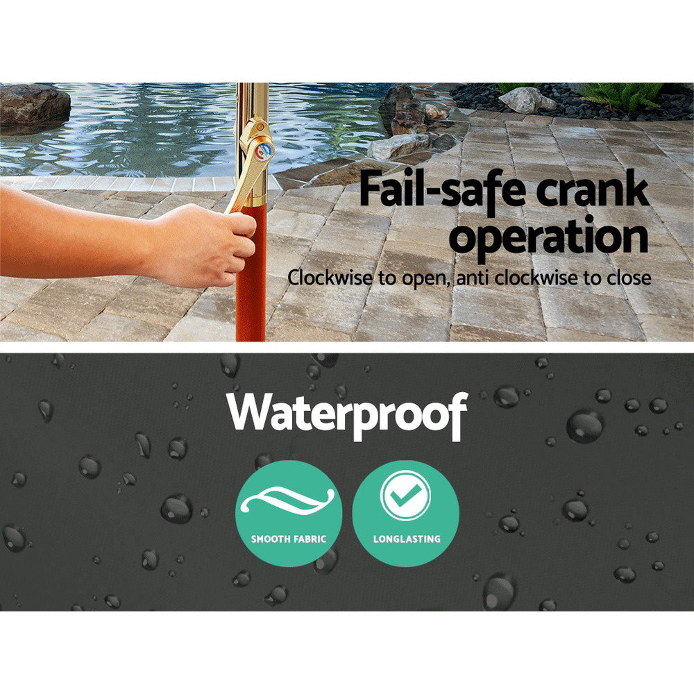 Instahut 3m Outdoor Umbrella Pole Umbrellas Beach Garden Sun Stand Patio Charcoal 6