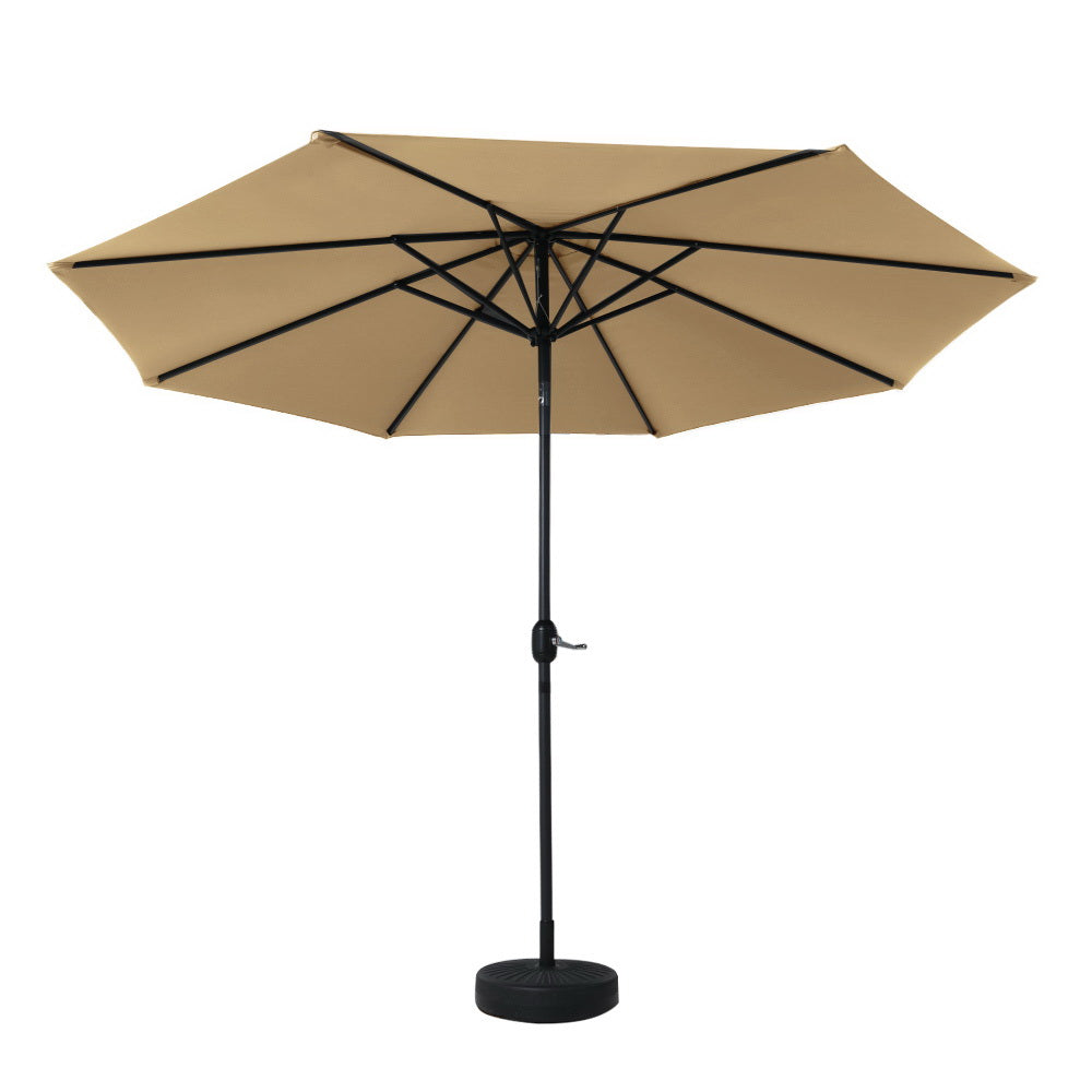 Instahut 3m Outdoor Umbrella w/Base Pole Tilt Beach Garden Patio Beige 3