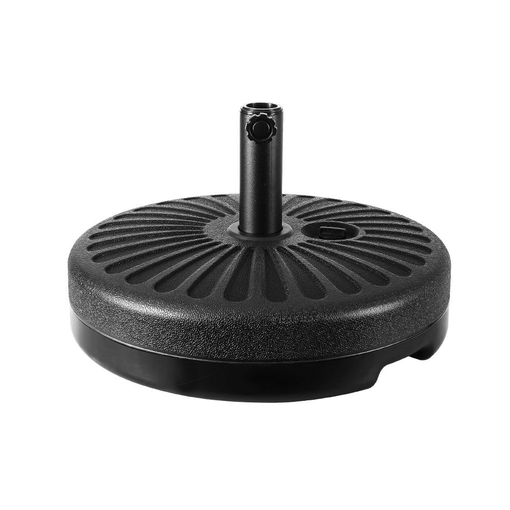 Instahut Outdoor Umbrella 3m Base Beach Pole Garden Tilt Sun Patio UV Black 4