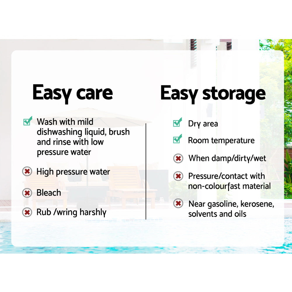 Instahut 3m Outdoor Umbrella Beach Pole Garden Patio Tilt Beige 7