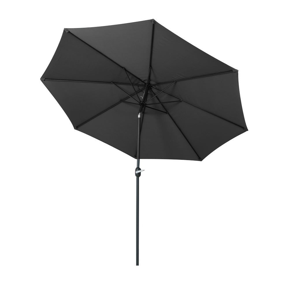 Instahut 3m Outdoor Umbrella Beach Pole Garden Patio Tilt Black 3