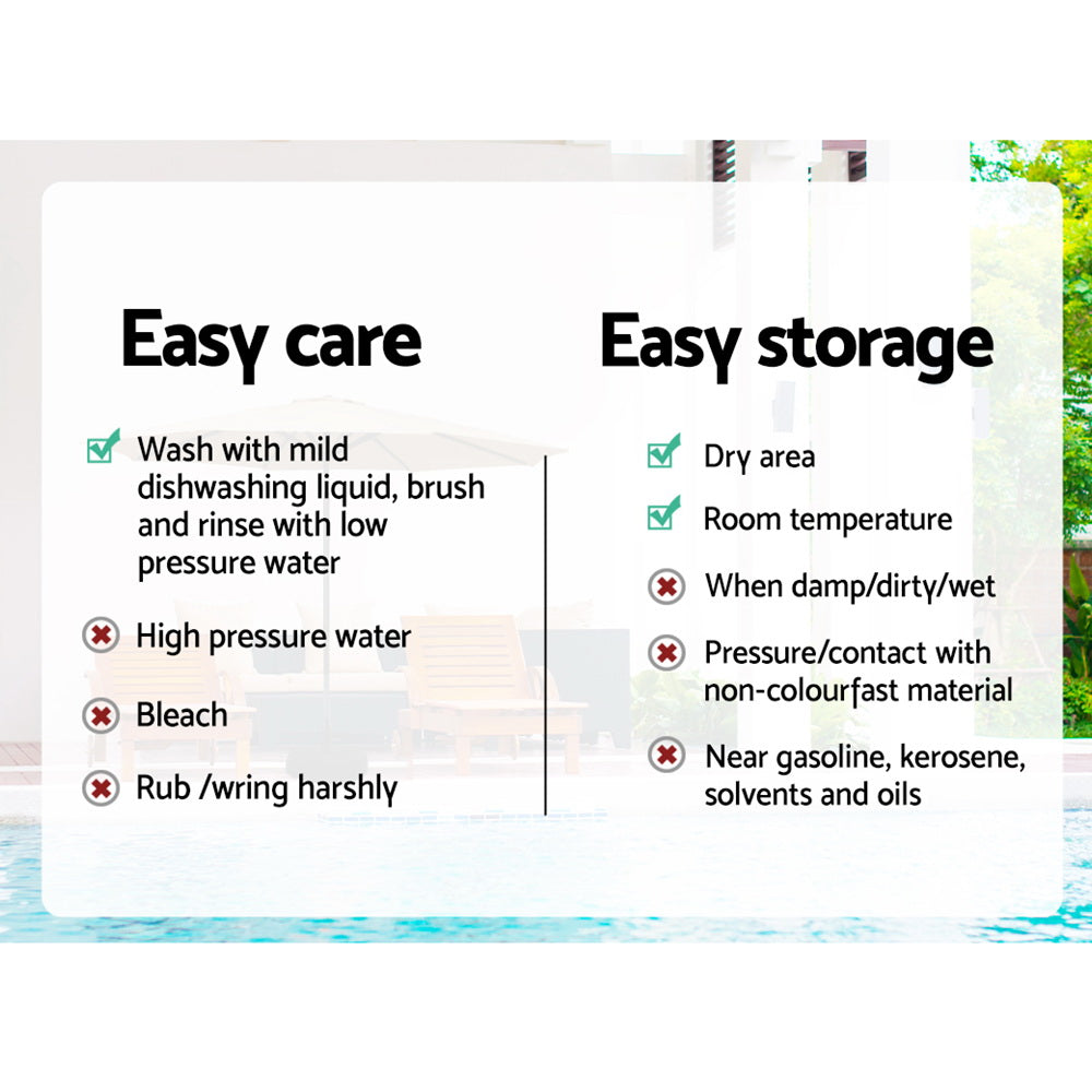 Instahut 3m Outdoor Umbrella Beach Pole Garden Patio Tilt Black 7