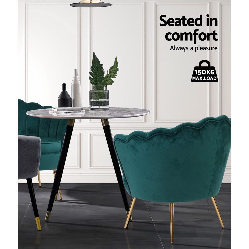 Artiss Armchair Velvet Green Callista 5