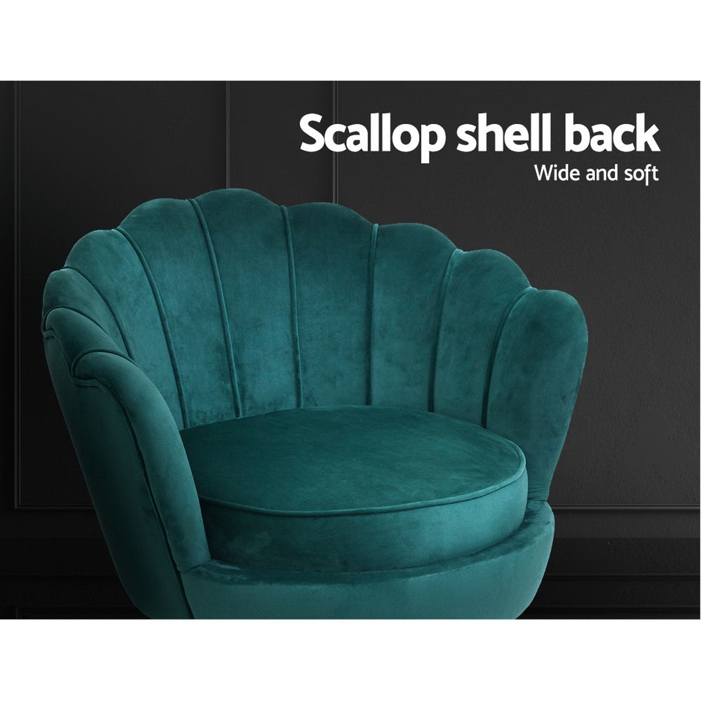 Artiss Armchair Velvet Green Callista 6